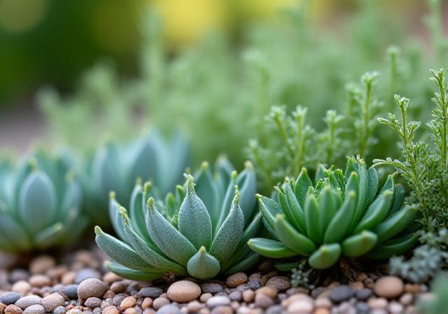 Dettaglio di piante grasse e aromatiche mediterranee